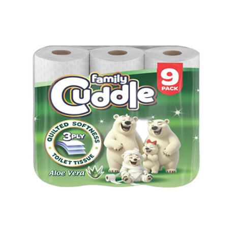 Family Cuddle Toilet Rolls 3 Ply 9pk Aloe Vera 9x5