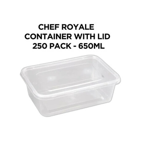 Chef Royale 650 ml Container With Lid 250 Pack