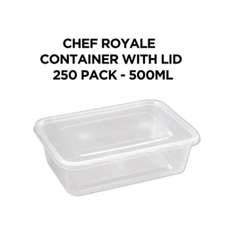 Chef Royale 500 ml Container With Lid 250 Pack