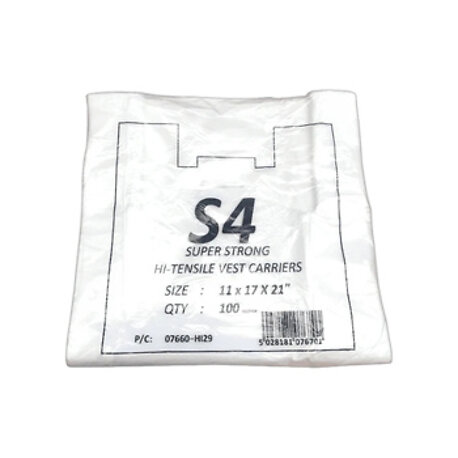 Islamabad MD White Carrier Bags Medium 11x17x21 14mu 10 PK