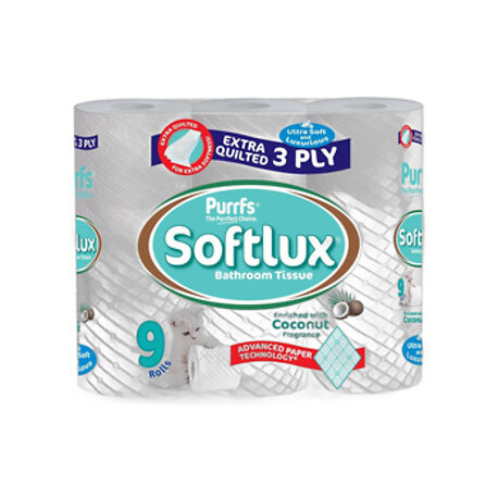 SOFTLUX 9 pack toilet rolls 3PLY 5 pcs